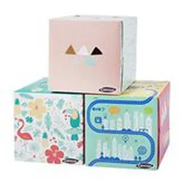 MARQUE REPÈRE, CARESSE Mouchoirs blancs 3 plis Boîte déco mouchoirs papier x70 x70