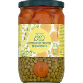 MONOPRIX BIO Petits pois et carottes en rondelles bio 420g