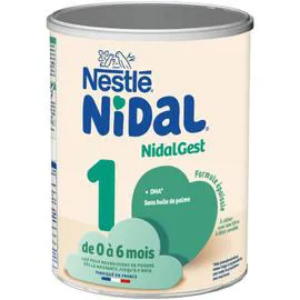 NESTLÉ, NIDAL Lait bébé en poudre 1er âge formule épaissie 800g