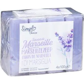 CARREFOUR SIMPL Savon de Marseille à la lavande 4x100g