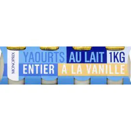 MONOPRIX Yaourt au lait entier à la vanille 1kg