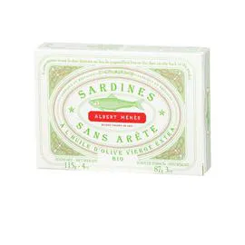 ALBERT MÉNÈS Sardines Sans Arête À L'Huile D'Olive Vierge Extra bio 87g