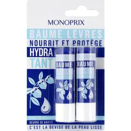 MONOPRIX Baume lèvres hydratants à l huile de jojoba et beurre de karité. 8g