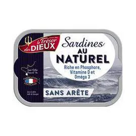 LE TRÉSOR DES DIEUX Sardines au naturel sans arête 80g
