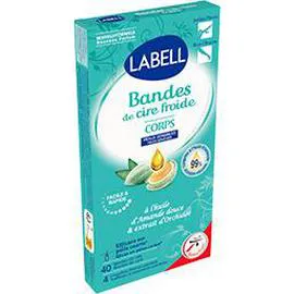 LABELL Bandes de cire froide corps peaux sensibles x40