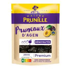 MAÎTRE PRUNILLE Pruneaux géants et dénoyautés 250g