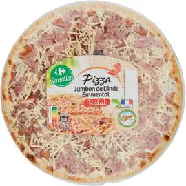 CARREFOUR SENSATION Pizza halal jambon de dinde emmental 450g