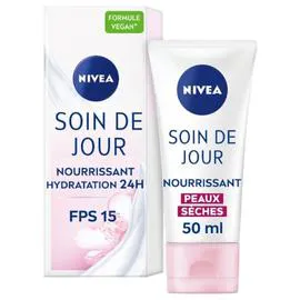 NIVEA Crème soin de jour 24h hydratant FPS15 nourrissant 50ml
