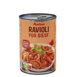 AUCHAN Ravioli pur boeuf viande bovine origine France 400g