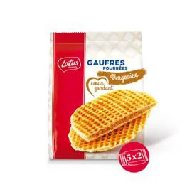 LOTUS BAKERIES Gaufres fourrées coeur fondant vergeoise 5x2