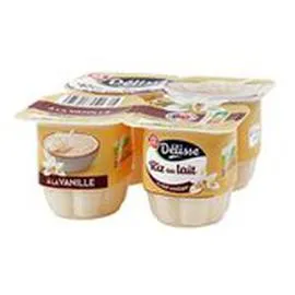 MARQUE REPÈRE, DÉLISSE Riz au lait Vanille 4x115g