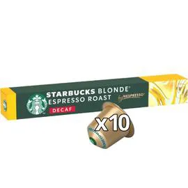 STARBUCKS Café capsules compatible Nespresso Blonde Espresso Roast Décaf Intensité 6 By Nespresso x10