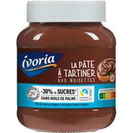 IVORIA La Pâte à tartiner aux noisettes réduit en sucres 400g