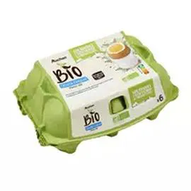 AUCHAN BIO Oeufs de Poules élevées en plein air x6