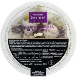 MONOPRIX GOURMET Seiches marinées aux légumes 100g