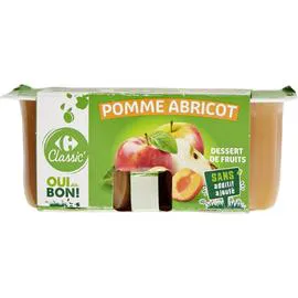 CARREFOUR Compote pomme abricot 4x100g
