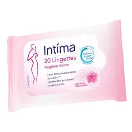 INTIMA Lingettes intimes à l'extrait d'hamamélis x20 