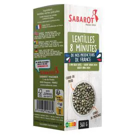 SABAROT Lentilles Vertes de France Cuisson Rapide 8 min 360g