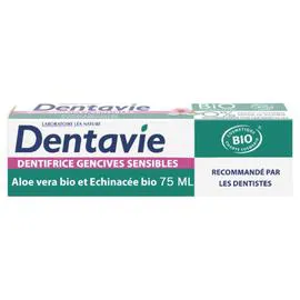 LÉA NATURE, DENTAVIE Dentifrice Gencives Sensibles A L'Aloe Vera Bio & Extraits D'Echinacée Bio 75ml