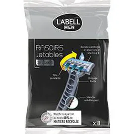 LABELL Men - Rasoirs jetables pour homme 3 lames x8