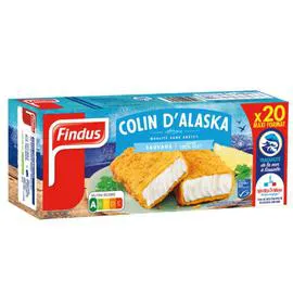 FINDUS Poisson pané tranches de colin 100% filet msc 1,02kg
