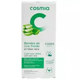 AUCHAN, COSMIA Bandes de cire froide corps peaux sensibles x20