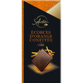 CARREFOUR SELECTION Chocolat noir écorces d'orange confites 100g