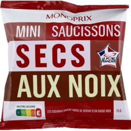 MONOPRIX Mini saucissons secs aux noix 75g
