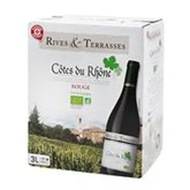 MARQUE REPÈRE, RIVES & TERRASSES AOC Côtes du Rhône rouge Bio 3l