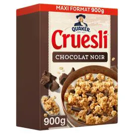 QUAKER, CRUESLI Céréales chocolat noir 900g