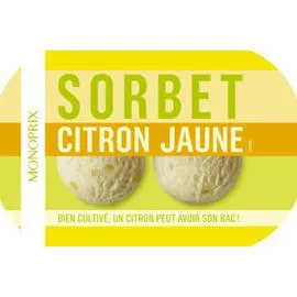 MONOPRIX Sorbet citron jaune 606ml