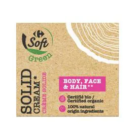 CARREFOUR SOFT Crème solide corps, visage et cheveux 50g