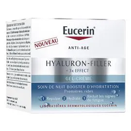 EUCERIN Gel-Crème Visage Soin De Nuit Booster D'Hydratation Anti-Âge Hyluron-Filler 50ml