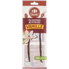 CARREFOUR CLASSIC' Gousses de vanille x2