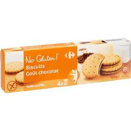 CARREFOUR NO GLUTEN ! Biscuits sans gluten chocolat 120g