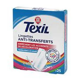 MARQUE REPÈRE, TEXIL Lingettes anti-transfert Tous textiles x25 x25 