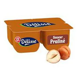 MARQUE REPÈRE, DÉLISSE Crème dessert Praliné 4x125g