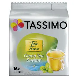 TASSIMO Café dosettes compatibles thé vert à la menthe x16 40g