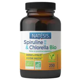 NATESIS Spiruline & Chlorella 250 Comprimés 100g