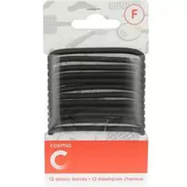 AUCHAN, COSMIA Elastiques cheveux noirs x12