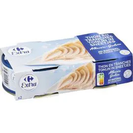 CARREFOUR Thon en tranches albacore au naturel 2x140g