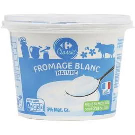 CARREFOUR CLASSIC' Fromage blanc nature 3% MG 500g