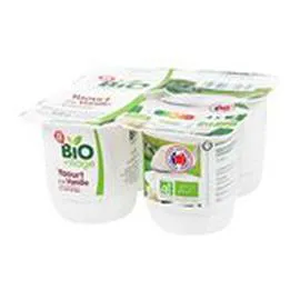 MARQUE REPÈRE, BIO VILLAGE Yaourts Lait entier Bio Vanille 4x125g