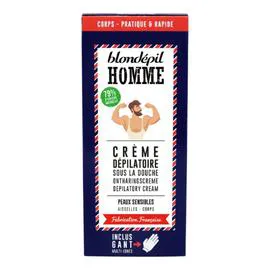BLONDÉPIL Crème épilatoire Homme sous la douche, peaux sensibles 200ml