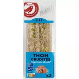 AUCHAN Club sandwich au thon MSC crudités et mayonnaise allégée 145g