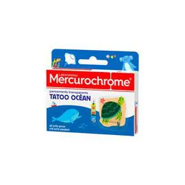 MERCUROCHROME Mercurochrome Pansements Transparents Tatoo Océan x18
