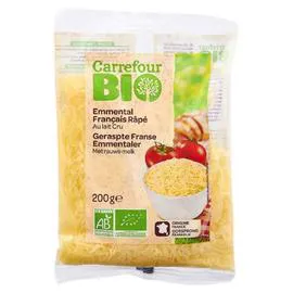 CARREFOUR BIO Fromage Râpé Bio Emmental Au Lait Cru 200g