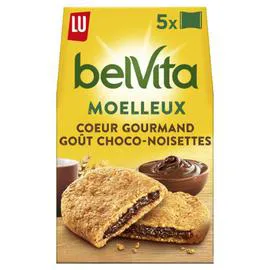LU, BELVITA Biscuits petit déjeuner moelleux goût choco noisette 250g