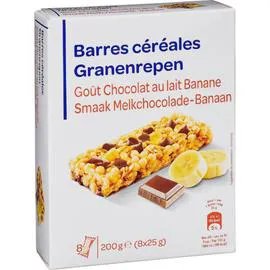 CARREFOUR Barres céréales chocolat banane 8x25g