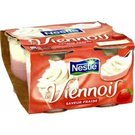 NESTLÉ, LE VIENNOIS Liégeois à la fraise 4x100g